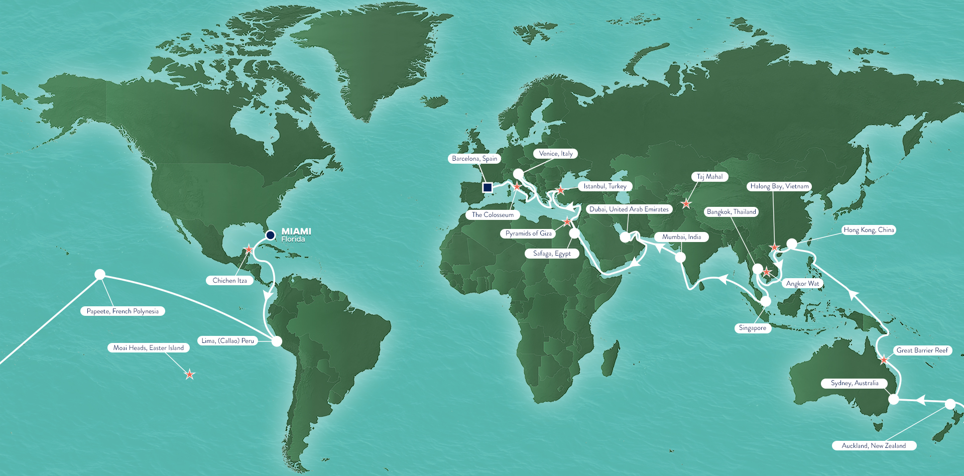 Azamara World Cruise Itinerary
